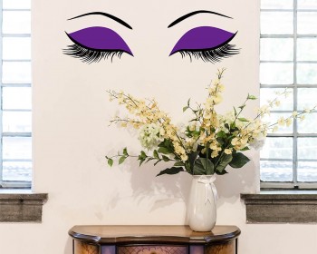 Eyelashes - Girl Woman Face Make Up Fashion Love,Vinyl Wall Art Decor for Living-room Decals, Bedroom Decal,Office,Beauty Wall Stickers